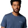Columbia Mens Parsons Point Short Sleeve Back Graphic Tee(Collegiate Navy Heather/Linear Peaks)