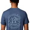 Columbia Mens Parsons Point Short Sleeve Back Graphic Tee(Collegiate Navy Heather/Linear Peaks)