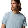 Columbia Mens Parsons Point Short Sleeve Back Graphic Tee(Marine Light Heather/Athletic Gem Badge)