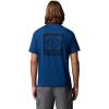 Columbia Mens Parsons Point Short Sleeve Back Graphic Tee(Mountain Blue Heather/Athletic Gem Badg)
