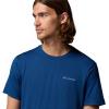 Columbia Mens Parsons Point Short Sleeve Back Graphic Tee(Mountain Blue Heather/Athletic Gem Badg)