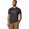 Columbia Mens Parsons Point Short Sleeve Graphic Tee(Black Heather/Badge Label)
