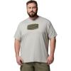 Columbia Mens Parsons Point Short Sleeve Graphic Tee(Dark Stone Heather/Badge Label)