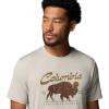 Columbia Mens Parsons Point Short Sleeve Graphic Tee(Dark Stone Heather/Retro Roamer)