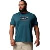 Columbia Mens Parsons Point Short Sleeve Graphic Tee(Everblue Heather/Badge Label)