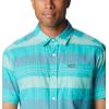 Columbia Mens Rapid Rivers Novelty Short Sleeve(Bright Aqua Scattered Stripe)