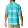 Columbia Mens Rapid Rivers Novelty Short Sleeve(Bright Aqua Scattered Stripe)