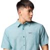 Columbia Mens Rapid Rivers Novelty Short Sleeve(River Blue Diamond Dobby Chambray)