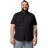 Columbia Men’s Rapid Rivers Printed Short Sleeve Shirt, Comfort Stretch(Black Deserted)