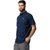Columbia Men’s Rapid Rivers Printed Short Sleeve Shirt, Comfort Stretch(Collegiate Navy Deserted)