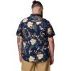 Columbia Men’s Rapid Rivers Printed Short Sleeve Shirt, Comfort Stretch(Collegiate Navy Outbacked)
