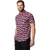 Columbia Men’s Rapid Rivers Printed Short Sleeve Shirt, Comfort Stretch(Collegiate Navy Vined)