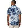 Columbia Men’s Rapid Rivers Printed Short Sleeve Shirt, Comfort Stretch(Collegiate Navy/Flowerblur)