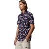 Columbia Men’s Rapid Rivers Printed Short Sleeve Shirt, Comfort Stretch(Collegiate Navy/Floweret)