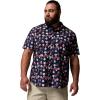 Columbia Men’s Rapid Rivers Printed Short Sleeve Shirt, Comfort Stretch(Collegiate Navy/Floweret)