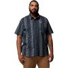 Columbia Men’s Rapid Rivers Printed Short Sleeve Shirt, Comfort Stretch(Collegiate Navy/Wildflower)
