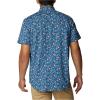 Columbia Men’s Rapid Rivers Printed Short Sleeve Shirt, Comfort Stretch(Dark Mountain Mini-biscus)
