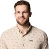 Columbia Men’s Rapid Rivers Printed Short Sleeve Shirt, Comfort Stretch(Dark Stone Deserted)
