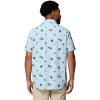 Columbia Men’s Rapid Rivers Printed Short Sleeve Shirt, Comfort Stretch(Marine Light/Macaws)