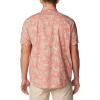 Columbia Men’s Rapid Rivers Printed Short Sleeve Shirt, Comfort Stretch(Pink Agave Areca)