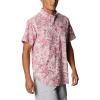 Columbia Men’s Rapid Rivers Printed Short Sleeve Shirt, Comfort Stretch(Rosette Toucanical)