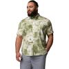 Columbia Men’s Rapid Rivers Printed Short Sleeve Shirt, Comfort Stretch(Safari/Flowerblur)