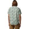 Columbia Men’s Rapid Rivers Printed Short Sleeve Shirt, Comfort Stretch(Safari/Floweret)