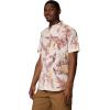 Columbia Men’s Rapid Rivers Printed Short Sleeve Shirt, Comfort Stretch(Sea Salt Outbacked)