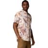 Columbia Men’s Rapid Rivers Printed Short Sleeve Shirt, Comfort Stretch(Sea Salt Outbacked)
