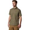 Columbia Men’s Rapid Rivers Printed Short Sleeve Shirt, Comfort Stretch(Stone Green Deserted)