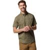 Columbia Men’s Rapid Rivers Printed Short Sleeve Shirt, Comfort Stretch(Stone Green Deserted)
