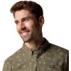 Columbia Men’s Rapid Rivers Printed Short Sleeve Shirt, Comfort Stretch(Stone Green Deserted)