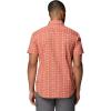 Columbia Men’s Rapid Rivers Printed Short Sleeve Shirt, Comfort Stretch(Washed Red/Wildflower)