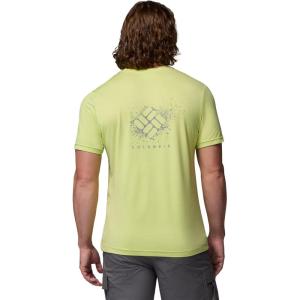 Columbia Mens Parsons Point Short Sleeve Back Graphic Tee(Citron Haze Heather/Splatter Gem)