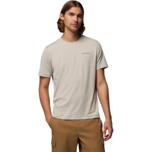 Columbia Mens Parsons Point Short Sleeve Back Graphic Tee(Dark Stone Heather/Linear Peaks)