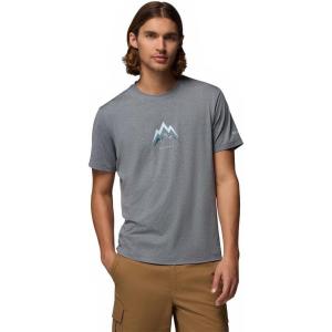 Columbia Mens Parsons Point Short Sleeve Graphic Tee(City Grey Heather/Pointed Peaks)
