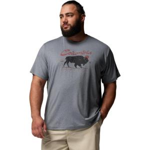 Columbia Mens Parsons Point Short Sleeve Graphic Tee(City Grey Heather/Retro Roamer)