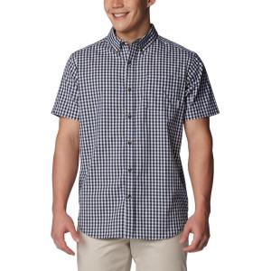 Columbia Men’s Rapid Rivers II Short Sleeve Shirt(Collegiate Navy Gingham)