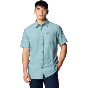 Columbia Mens Rapid Rivers Novelty Short Sleeve(River Blue Diamond Dobby Chambray)