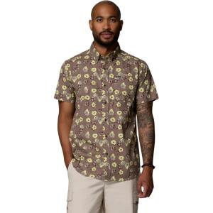 Columbia Men’s Rapid Rivers Printed Short Sleeve Shirt, Comfort Stretch(Iron/Floweret)