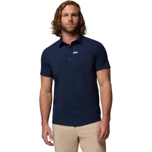 Columbia Mens Sage Peak Woven Short Sleeve Shirt(Collegiate Navy)