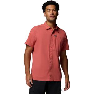 Columbia Mens Sage Peak Woven Short Sleeve Shirt(Washed Red)