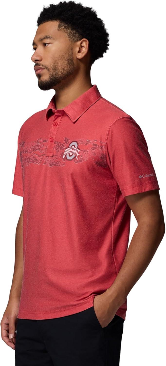 imageColumbia Mens Collegiate Thistletown Hills Printed PoloOs Intense Red