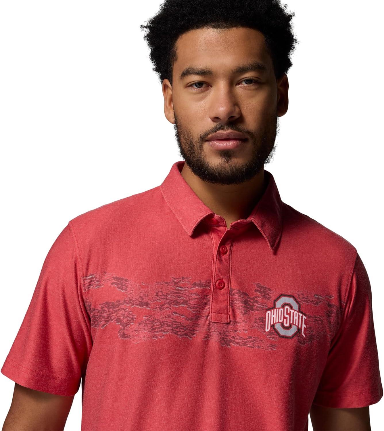imageColumbia Mens Collegiate Thistletown Hills Printed PoloOs Intense Red
