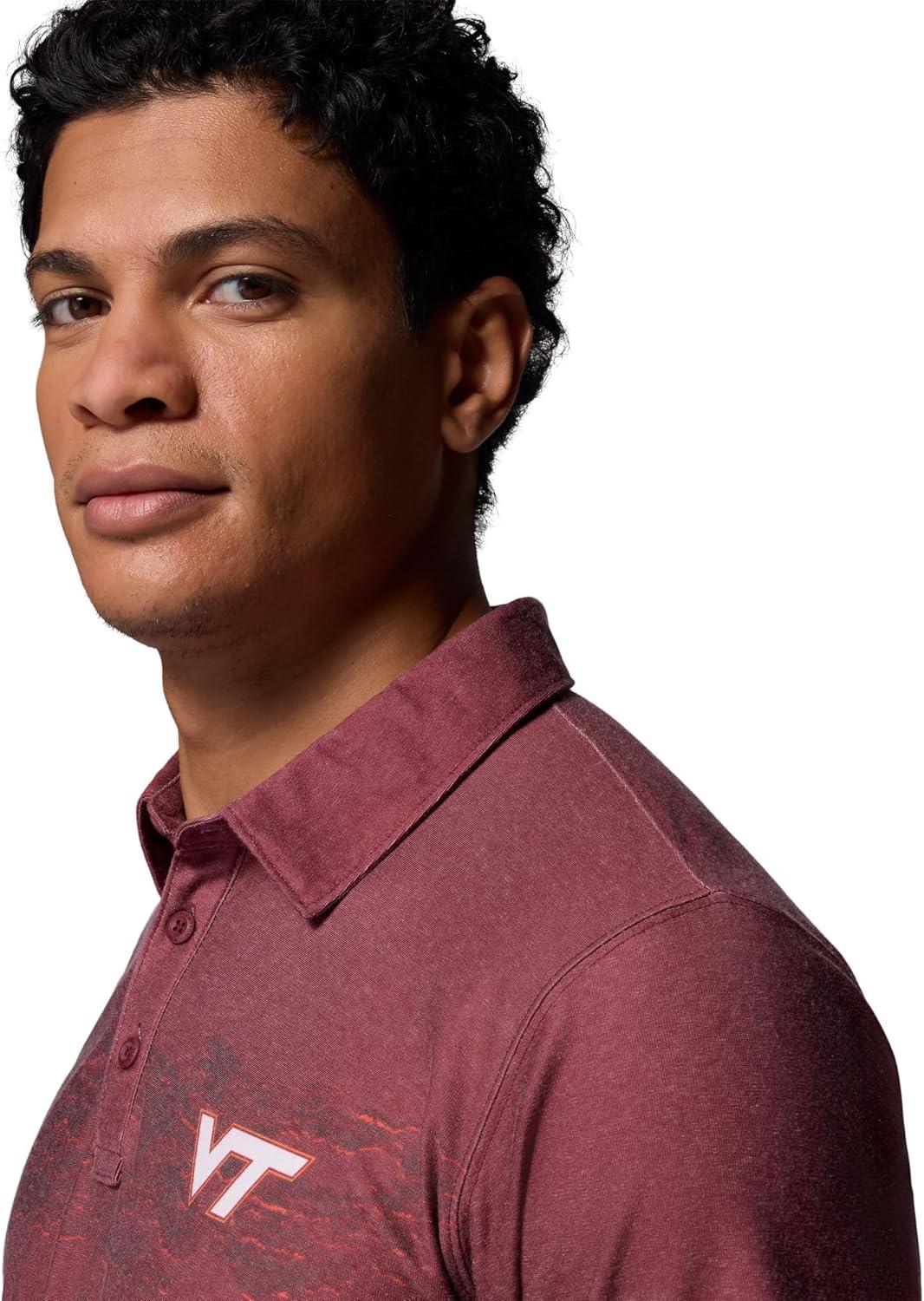 imageColumbia Mens Collegiate Thistletown Hills Printed PoloVt Deep Maroon
