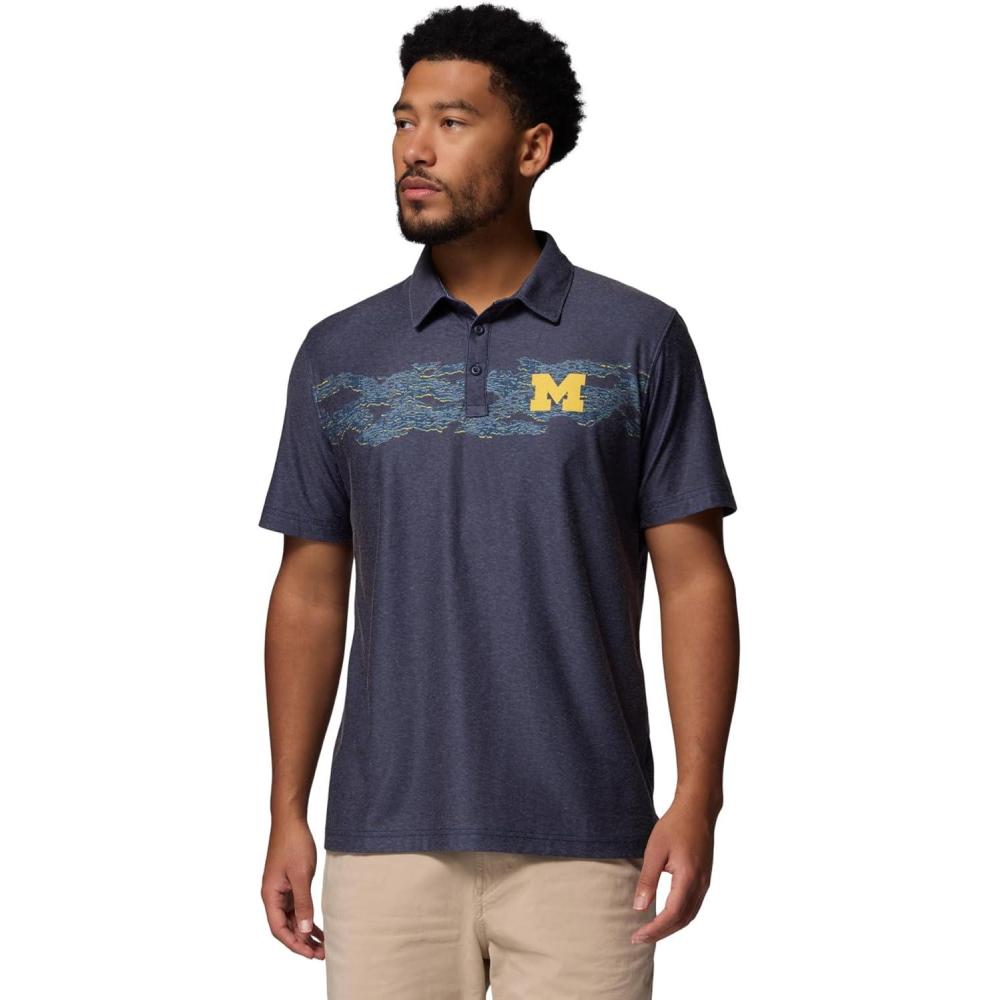 imageColumbia Mens Collegiate Thistletown Hills Printed PoloUm Collegiate Navy