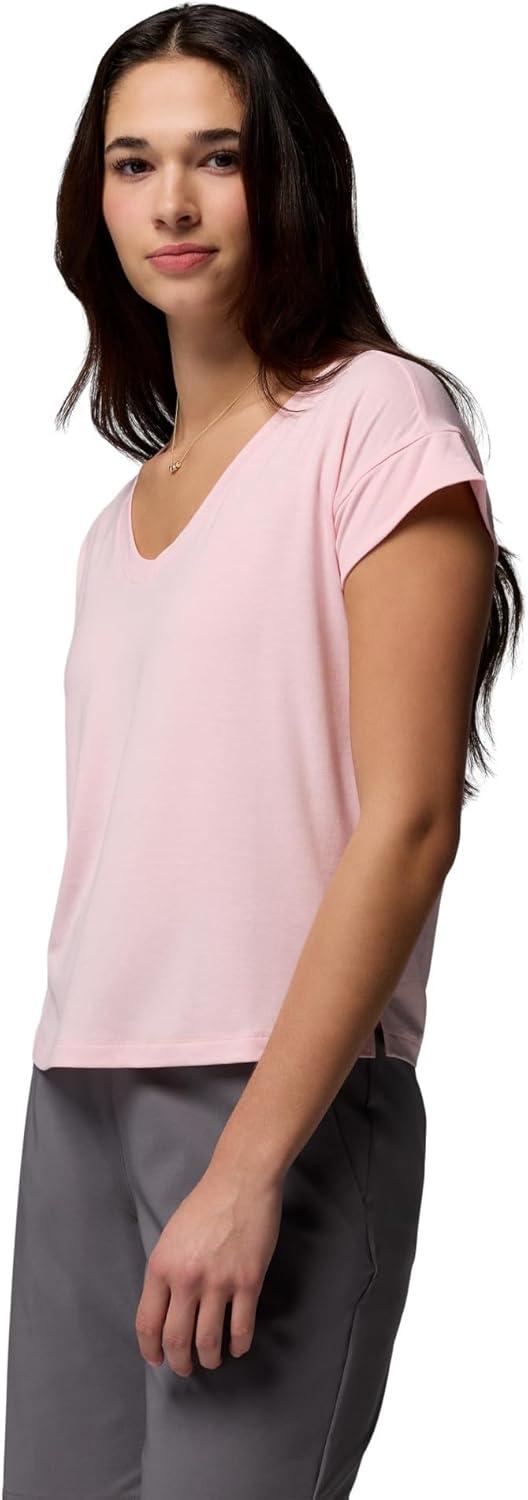 imageColumbia Womens Daniela Falls VNeck Short Sleeve TeeSatin Pink