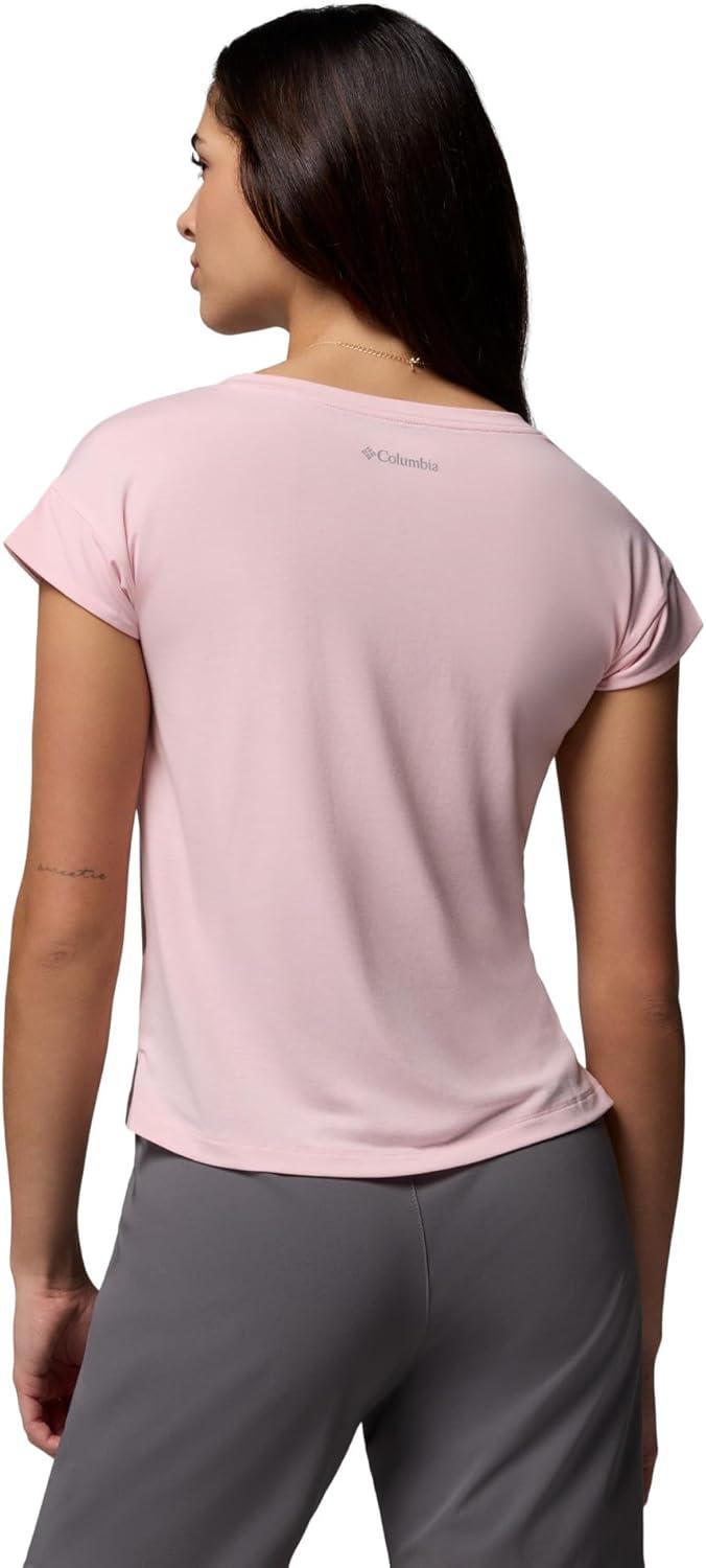 imageColumbia Womens Daniela Falls VNeck Short Sleeve TeeSatin Pink
