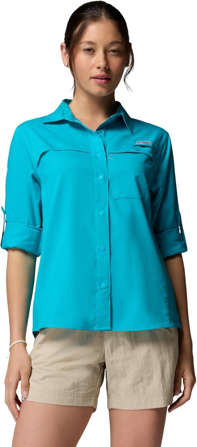 imageColumbia Womens PFG Castback Woven Long SleeveOcean Teal