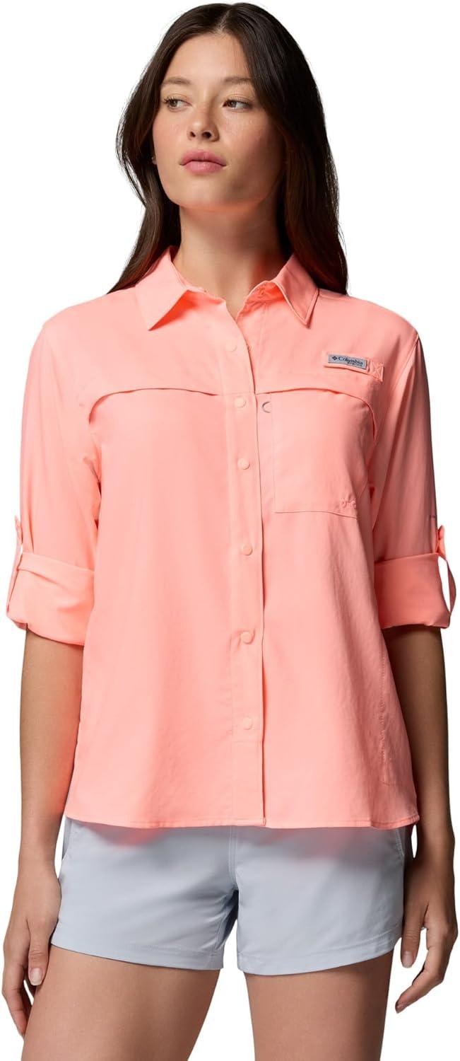 imageColumbia Womens PFG Castback Woven Long SleeveTiki Pink